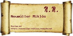 Neumüller Miklós névjegykártya